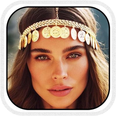 Gouden Pailletten Hoofdketting Bohemien Haaraccessoire Egyptische Hoofdtooi voor Dames