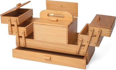 Cantilever Naaien Kunst Ambacht Hobby's Opbergdoos 4 Tiers met Verwijderbare Lade - Houten Optie Naaidoos opbergbox