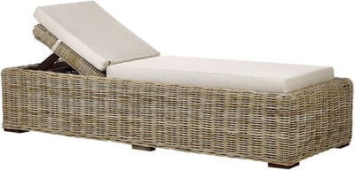 PALESE - Ligstoel - Taupe - Rotan