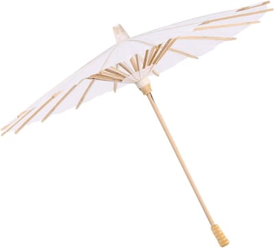 Thijox - Papieren Paraplu Parasol Wit 30cm - Decoratieve Paraplu voor Bruiloft, Bridal Party, Foto's, Cosplay - Sierparaplu van Premium Papier