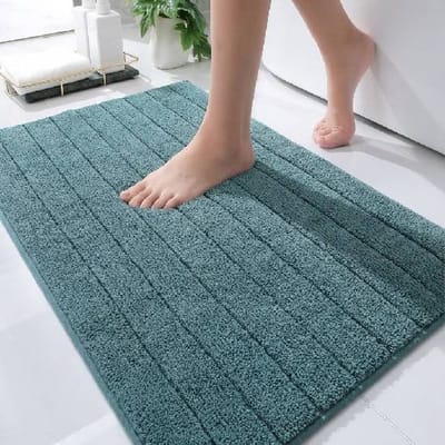 Casilin Badmat Antislip 50x80cm Luca - Waterabsorberende Badkamermat - Wasbaar en Sneldrogend - Voor Douche en Bad - 100% Katoen - Rechthoek - Blauw