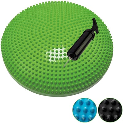Tunturi Air Stepper Pad - Balanskussen - Wiebelkussen - Ergonomisch zitkussen - Kleur: groen - 33 cm - Incl. gratis fitness app