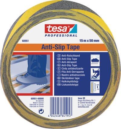 Antisliptape tesa® Professional 60951 50mmx15m zwart/geel | 3 stuks