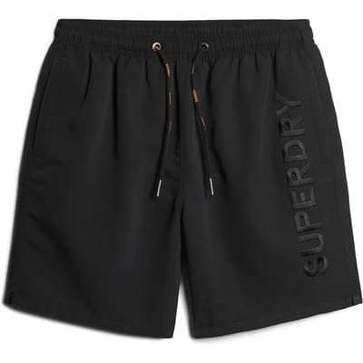Superdry Premium Zwemshort met Borduursel - 43 cm Zwart Grootte: S