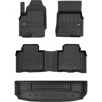 FROGUM ProLine Automatten + Kofferbakmat – Perfecte Pasvorm – Duurzaam & Geurloos TPE – SSANGYONG Rexton G4 2017- (7-persoons, bovenste kofferbakniveau)