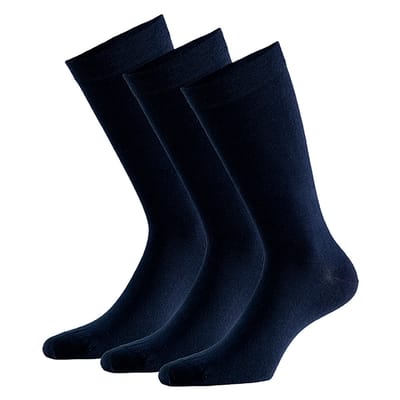 Apollo - Sokken van biologisch katoen - Blauw - Maat 35/38 - 3-Paar - Biologisch - Dames sokken - Duurzame sokken - Zwarte sokken dames