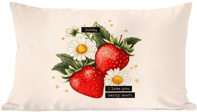 Sierkussens - Kussentjes Woonkamer - 60x40 cm - Aardbeien - Madeliefjes - Quote - Sterretjes
