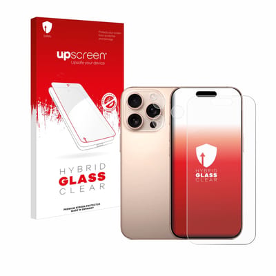upscreen - Screenprotector voor Apple iPhone 16 Pro (Voor+Camera) - Folie Beschermfolie Beschermglas transparant