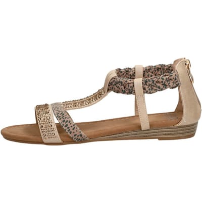 SUB55 Sandalen Plat Sandalen Plat - Beige - Maat 36