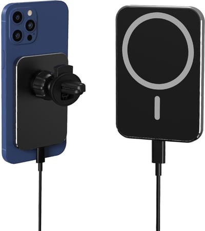 Ventilatierooster Telefoonhouder Auto met Opladen | Compatibel met MagSafe | 15W | Zwart