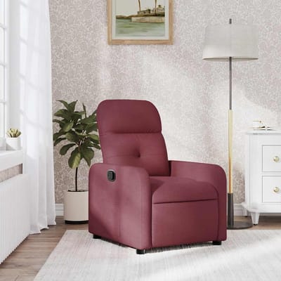 vidaXL - Fauteuil - verstelbaar - stof - wijnrood