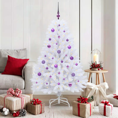 vidaXL Kunstmatige Inklapbare Kerstboom Wit 150 cm PVC en staal
