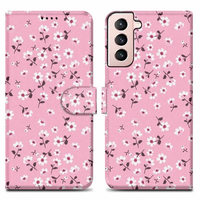 Cadorabo Hoesje geschikt voor Samsung Galaxy S21 PLUS - Design Bloemenregen No. 6 - Beschermhoes Case Cover met magnetische sluiting, standaardfunctie en kaartvakje