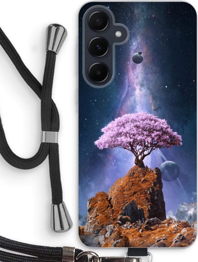 Case Company® - Hoesje met koord geschikt voor Samsung Galaxy A55 hoesje met Koord - Ambition - Telefoonhoesje met Zwart Koord - Bescherming aan alle Kanten en Over de Schermrand