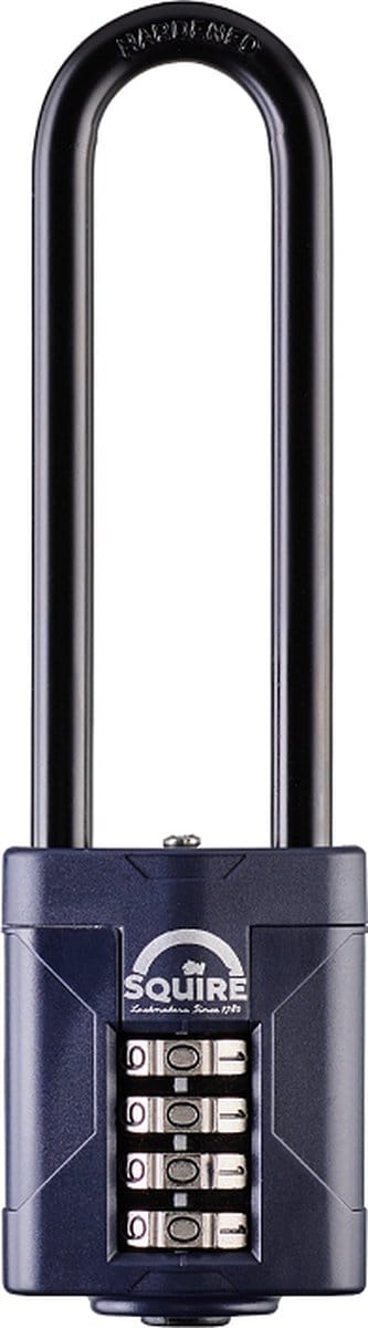 Squire CP50/4 - Hangslot - Cijferslot - Sterk slot met extra lange beugel 100 mm - Voor binnen en buiten - 50 mm
