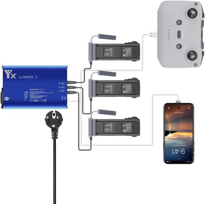 OmGoods - Dailygoody - 5 in 1 batterijlader - Intelligente oplaadhub - Opladen van 3 batterijen - Oplader voor afstandsbediening - I...