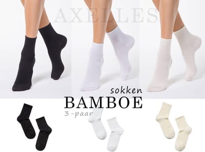 Bamboe sokken in pastel kleuren, 3-paar, geschenkset, maat 36/37 (23).