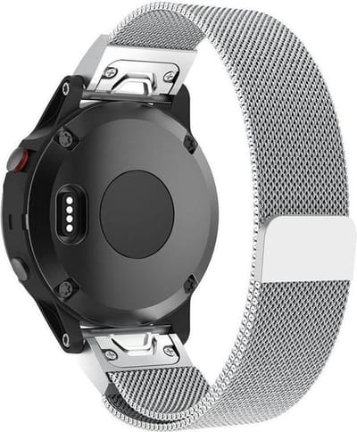 KELERINO. Milanees bandje geschikt voor Garmin Fenix 3 (HR) / 5X (Plus) / 6X Pro / Sapphire - Zilver