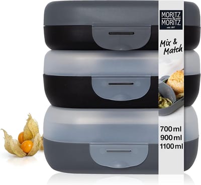 Fruitbakje School - Lunchbox Set - BPA-vrij Plastic - Mix & Match Systeem - Vaatwasserbestendig - Voor Volwassenen