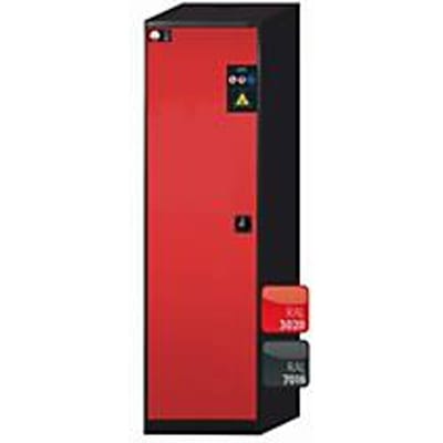 asecos CS-CLASSIC chemische opslagkast, scharnierende deur, links scharnierend, voorzijde in verkeersrood, B 545 x D 520 x H 1950 mm