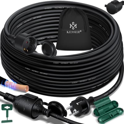 KESSER® Verlengkabel 25 meter voor binnen en buiten IP44 - Verlengsnoer met Stekker