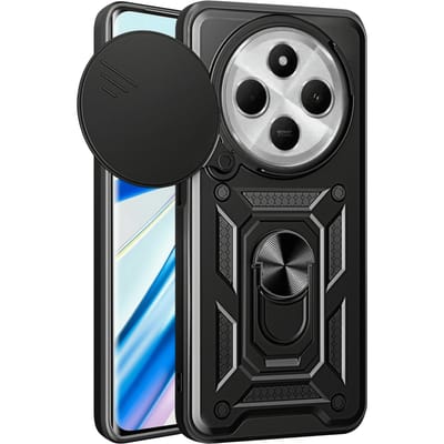 CaseBody Xiaomi Redmi 14C Shield Case met Camera-slider Zwart