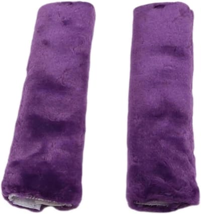 Gordelkussens 2 Stuks - Veiligheidsgordel Hoezen - Comfortabel Rijden - Zachte Pluche Vulling - 25 cm Lengte - Paars