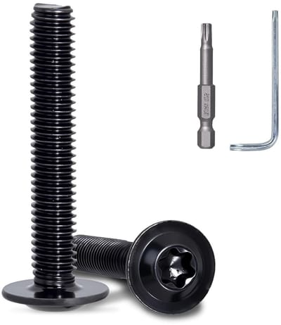 50 Stuks Lenskop Schroeven met Flens M5 x 20mm Torx Zwart RVS A2 V2A, Platte Kop Schroeven, Machine Schroeven voor PC Behuizing, Fietsonderdelen en Huishoudelijk Gebruik