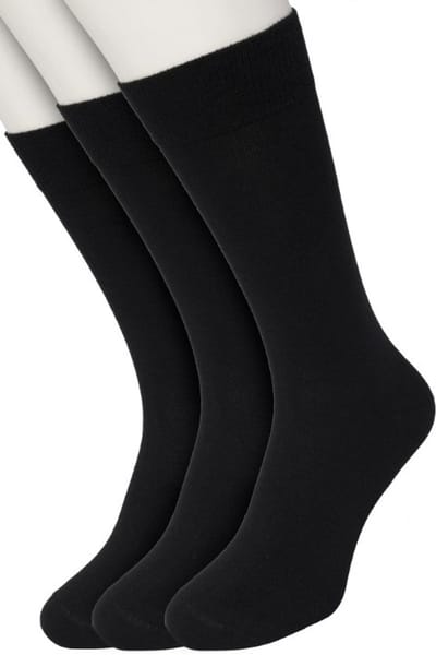 Bonnie Doon Basic Sokken Heren Zwart maat 40/46 - 3 paar - Basis Katoenen Sok - Gladde Naden - Brede Boord - Uitstekend Draagcomfort - Perfecte Pasvorm - 3-pack - Multipack - Effen - Black - OL6324013.101