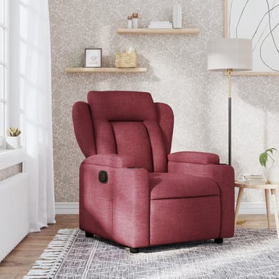 vidaXL - Fauteuil - verstelbaar - stof - wijnrood