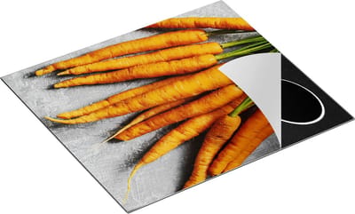 Chefcare Inductie Beschermer Wortels op Grijze Marmer - 60x50 cm - Afdekplaat Inductie - Kookplaat Beschermer - Inductie Mat