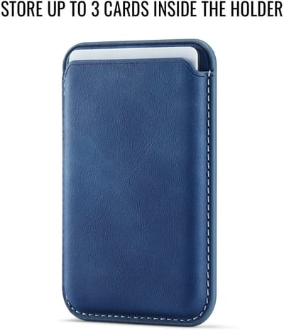 Solidenz Luxe Wallet geschikt voor Samsung Galaxy S25 Edge hoesje - Magnetische Pasjeshouder - Geschikt voor MagSafe - Schokbestendig - Blauw
