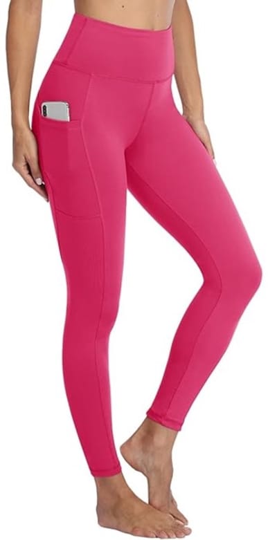 Trendy Hoge Taille Legging / Sport Legging | Sportbroek | Met Zakken | Roze - S