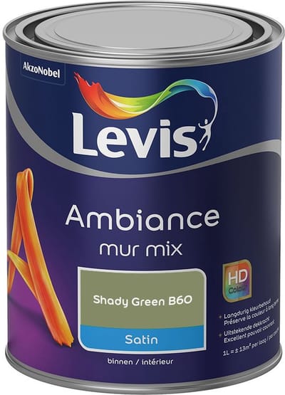 Levis - Ambiance Mur Satin Mix - Shady Green B60 - Mengverf - 1 L