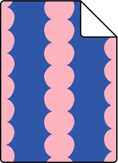 Proefstaal ESTAhome behang grafische print roze en blauw - 26.5 x 21 cm - 131750-S