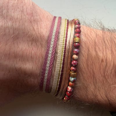 Azurro Heren Armbanden Set Castino – Natuursteen & Kralen – Verstelbaar 19–24 cm – Mannen Armband Casual – Cadeau voor Mannen & Vaderdag – Mediterrane Stijl