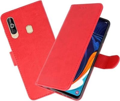 Hoesje Geschikt voor Samsung Galaxy A60 - Book Case Telefoonhoesje - Kaarthouder Portemonnee Hoesje - Wallet Cases - Rood