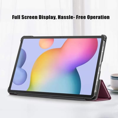 Arara Hoes Geschikt voor Samsung Galaxy Tab S8 Plus 12.4 inch 2022 / S7 FE en S7 Plus Hoesje / Smart Boek Case Cover Wine Rood