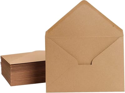 Enveloppen - Bruin - 125 x 175 mm - Kraftpapier met Natte Plakrand - Voor Wenskaarten en Uitnodigingen