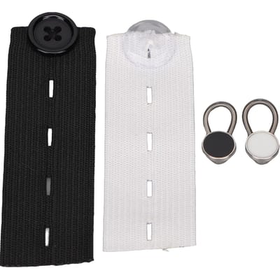 Lot de 20 boutons d'extension avec 10 boutons d'extension de taille élastiques et 10 boutons d'extension de col pour
