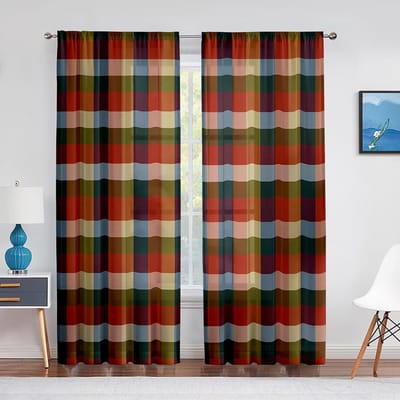 Levendig gekleurde strepen verticaal patroon voile gordijnen voor woonkamerraam voor slaapkamer keuken tule voile gordijn draperieën 1 PCS W100XH250cm&Grommet Top