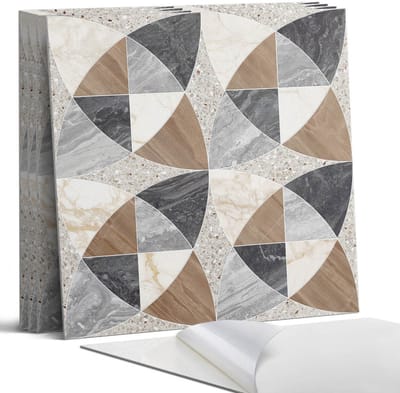 Coloray Wandpanelen Zelfklevend - Geometrisch tegelpatroon Zelfklevende Wandpanelen - 50 cm x 50 cm - Grijs Wandpaneel PVC - 5 stuks - Texturen Wandpanelen Zelfklevend - Keuken Wandpanelen - Wandpanelen Badkamer