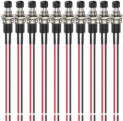 Mini Momentary Drukknop 10st 7mm voor Modelspoor - AAN/UIT Schakelaar