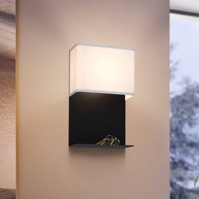 EGLO LED wandlamp Galdakao met textiel, zwart/wit