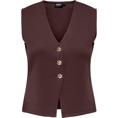 Only Onlnaomi s/l vest swt decadent chocolate/g