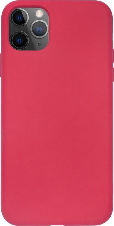 BMAX Siliconen hard case hoesje geschikt voor iPhone 11 Pro Max / Hard Cover / Beschermhoesje / Telefoonhoesje / Hard case / Telefoonbescherming - Rood/Roze