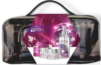 Gerovital GiFTSET - Geschenkset cadeautje : Micellair water 150ml, Hydraterende Liftcrème dagcreme voor vrouwen 50ml + Regenererende Liftcrème nachtcreme voor vrouwen 50ml - gratis cosmeticatasje - giftset