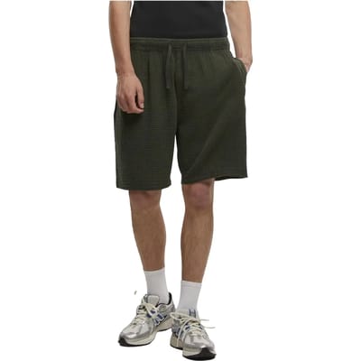Urban Classics - Acid Washed Musselin Korte broek - S - Olijfgroen