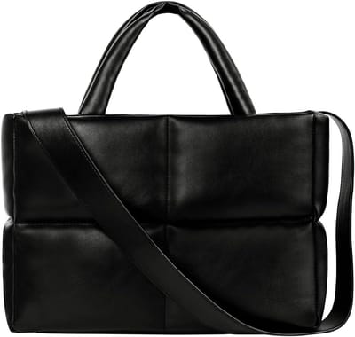 Dames Puffer Tote Bag met Rits, Gevoerde Schoudertas met Afneembare Schouderriem, Waterdicht PU Leer en Donsmateriaal, Ideaal voor Dagelijks Gebruik en Reizen