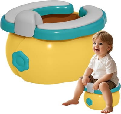 Opvouwbare Toiletbril - Kinder Potty - Onderweg Leren - Pompoen Vorm - 29x19 Centimeter - Rood